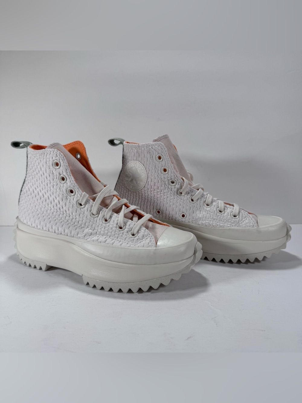 Converse Run Star Hike Hi Platform Sneakers Egret Peach Dreams Women Size 8.5